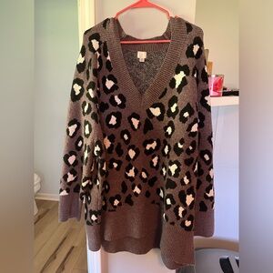 A New Day v neck tunic sweater